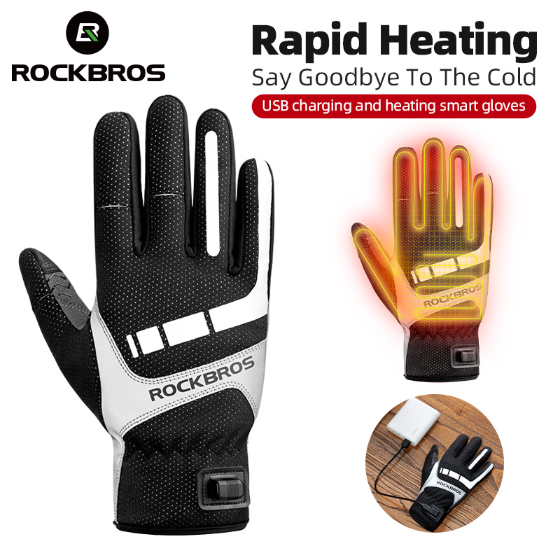 Motorcycle Gear Gloves - ROCKBROS gant d'hiver chauffant gants de